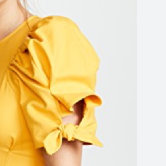 SEA NEW YORK Mustard Puff tie Sleeve Top 6 - Picture 3 of 7